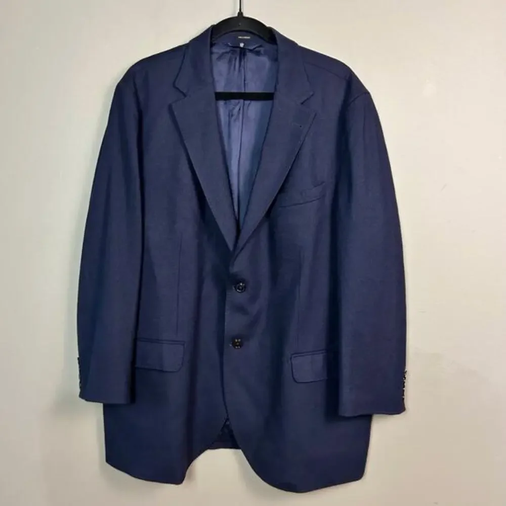 Massimo Dutti blazer Men's 48 R Finest Italian Fabric blue wool textured